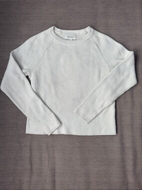 Banana Republic Cream Ribbed Crewneck Sweater